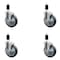Service Caster 5'' Thermoplastic Rubber Swivel 1-3/8'' Expanding Stem Caster Set with Brake, 4PK SCC-EX20S514-TPRB-TLB-138-4 - alternate 1
